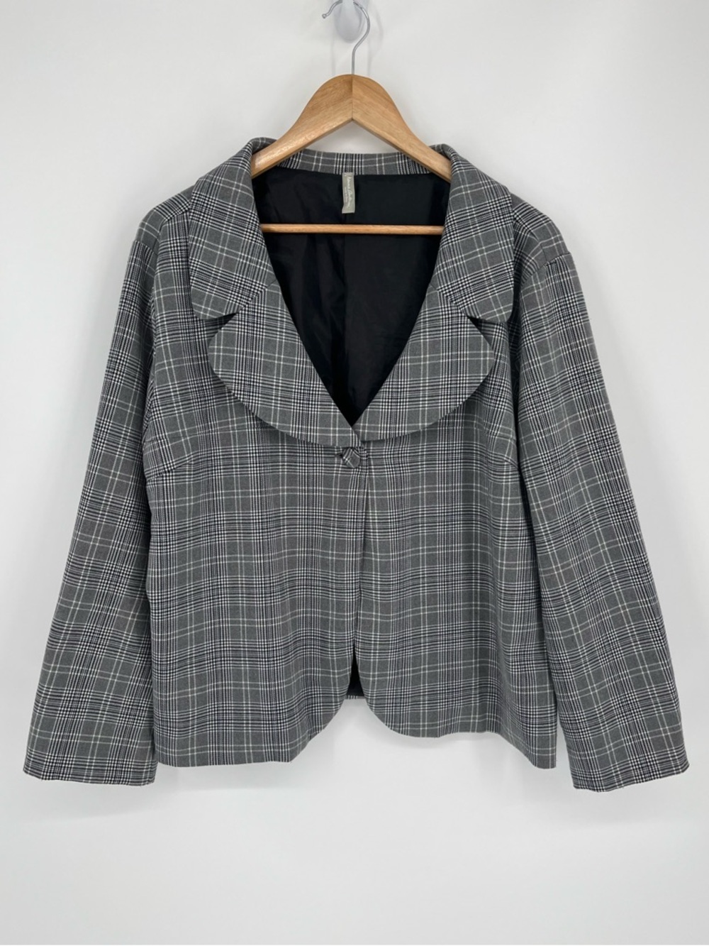 Hanna Andersson Gray & Black Plaid Blazer Girls’ Size 16 Petite in EUC!